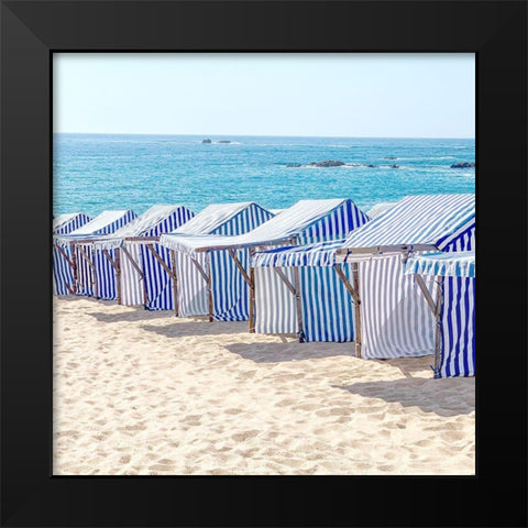 Beach Stripes Black Modern Wood Framed Art Print by Allen, Kimberly