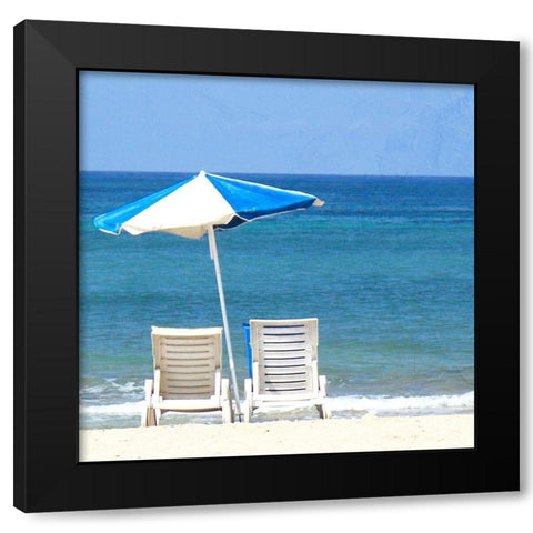 Beach Stripes 2 Black Modern Wood Framed Art Print by Allen, Kimberly
