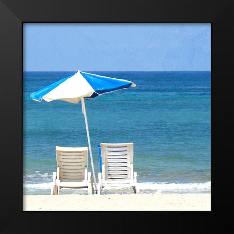 Beach Stripes 2 Black Modern Wood Framed Art Print by Allen, Kimberly