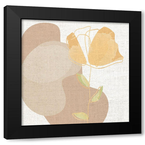 Linen Pressed 2 Black Modern Wood Framed Art Print with Double Matting by Allen, Kimberly