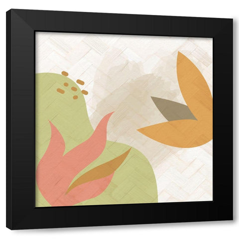 Rattan Organic 1 Black Modern Wood Framed Art Print with Double Matting by Allen, Kimberly