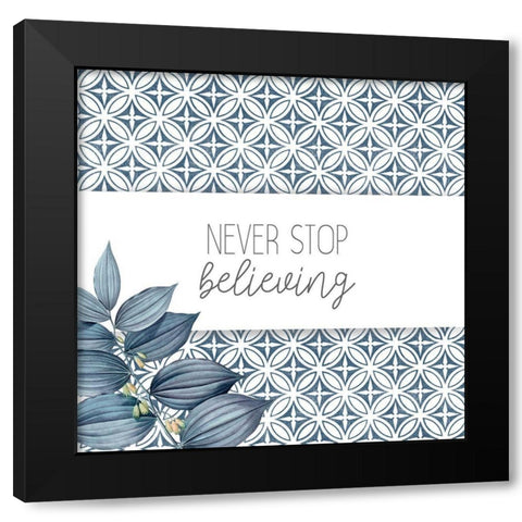 Never Stop Black Modern Wood Framed Art Print with Double Matting by Allen, Kimberly