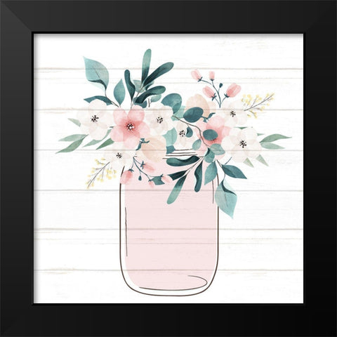 Floral Jar 2 Black Modern Wood Framed Art Print by Allen, Kimberly