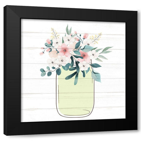 Floral Jar 3 Black Modern Wood Framed Art Print with Double Matting by Allen, Kimberly