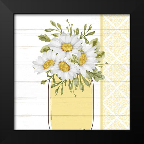 Mason Jar Floral 4 Black Modern Wood Framed Art Print by Allen, Kimberly