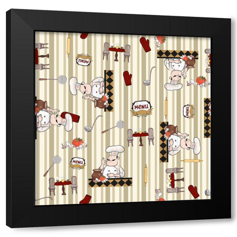 Chef 1 Black Modern Wood Framed Art Print by Allen, Kimberly