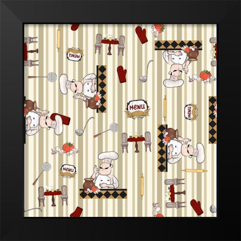 Chef 1 Black Modern Wood Framed Art Print by Allen, Kimberly