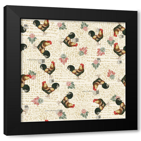 Rooster 1 Black Modern Wood Framed Art Print with Double Matting by Allen, Kimberly
