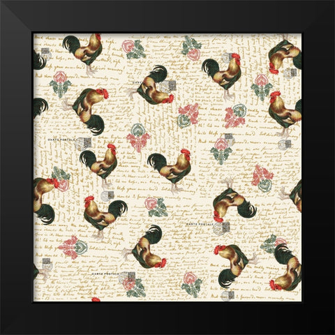 Rooster 1 Black Modern Wood Framed Art Print by Allen, Kimberly