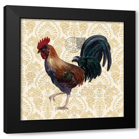 Rooster 3 Black Modern Wood Framed Art Print with Double Matting by Allen, Kimberly