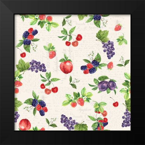 Summer Fruits Black Modern Wood Framed Art Print by Allen, Kimberly