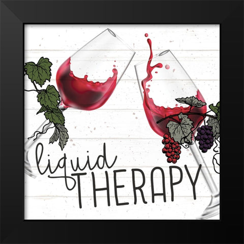 Liquid Therapy Black Modern Wood Framed Art Print by Allen, Kimberly