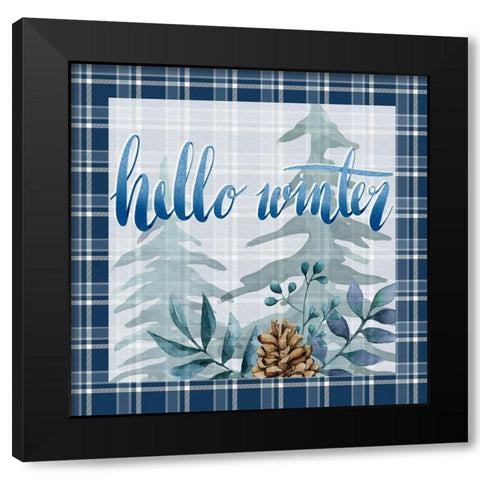 Hello Winter Black Modern Wood Framed Art Print by Allen, Kimberly