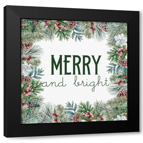 Merry and Bright Black Modern Wood Framed Art Print with Double Matting by Allen, Kimberly