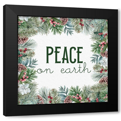 Peace on Earth Black Modern Wood Framed Art Print with Double Matting by Allen, Kimberly