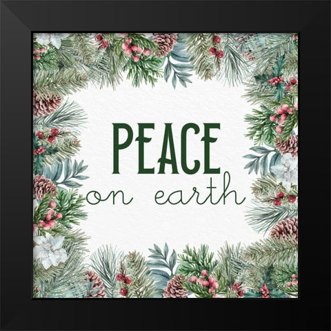 Peace on Earth Black Modern Wood Framed Art Print by Allen, Kimberly