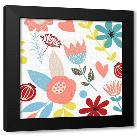Summer Floral 2 Black Modern Wood Framed Art Print with Double Matting by Allen, Kimberly