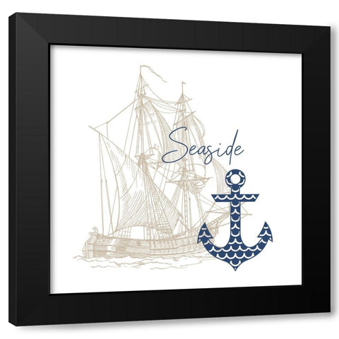Seaside 2 Black Modern Wood Framed Art Print by Allen, Kimberly