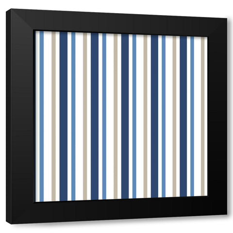 Seaside Stripes Pattern Black Modern Wood Framed Art Print by Allen, Kimberly