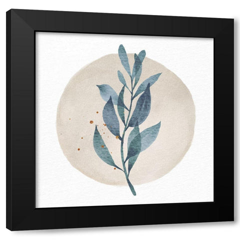 Pressed Leaf 1 Black Modern Wood Framed Art Print by Allen, Kimberly