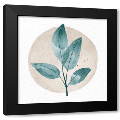 Pressed Leaf 2 Black Modern Wood Framed Art Print with Double Matting by Allen, Kimberly