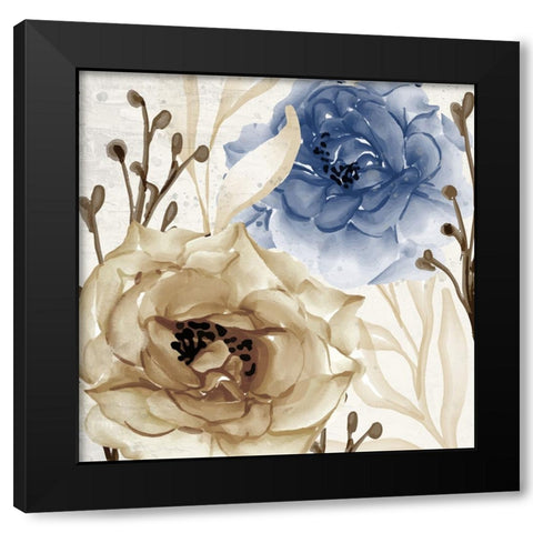 Blue Notes 1 Black Modern Wood Framed Art Print with Double Matting by Allen, Kimberly