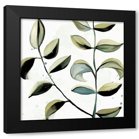Muted Greens 1 Black Modern Wood Framed Art Print by Allen, Kimberly