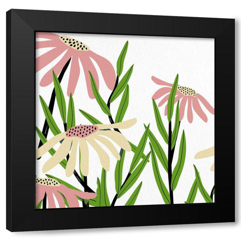 Daisies 1 Black Modern Wood Framed Art Print with Double Matting by Allen, Kimberly