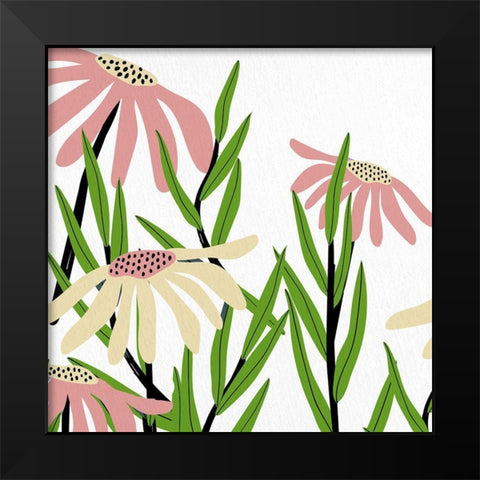 Daisies 1 Black Modern Wood Framed Art Print by Allen, Kimberly