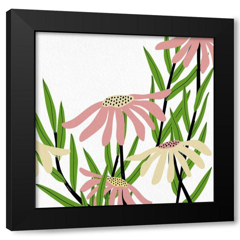 Daisies 2 Black Modern Wood Framed Art Print by Allen, Kimberly