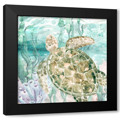 Into the Sea 1 Black Modern Wood Framed Art Print by Allen, Kimberly