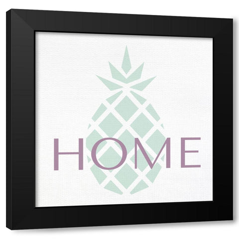 Home Pineapple Black Modern Wood Framed Art Print with Double Matting by Allen, Kimberly