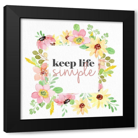 Simple Life Black Modern Wood Framed Art Print with Double Matting by Allen, Kimberly