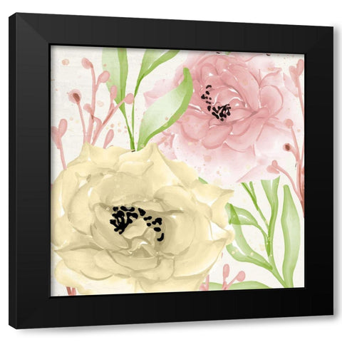 Spring Notes 1 Black Modern Wood Framed Art Print by Allen, Kimberly