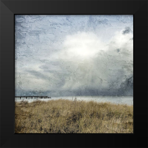 Moody Beach Day Black Modern Wood Framed Art Print by Allen, Kimberly