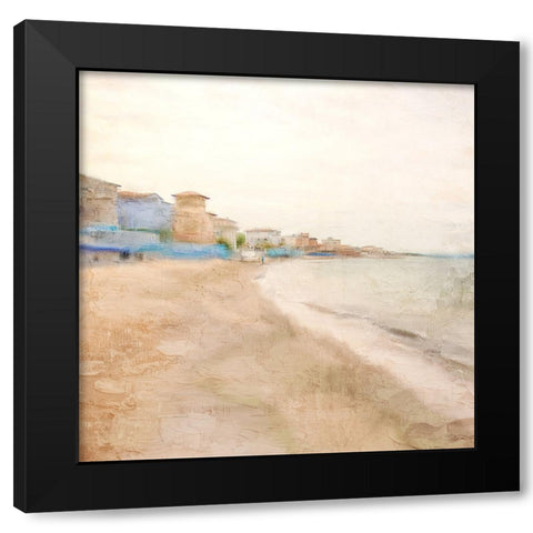 Sea Village Black Modern Wood Framed Art Print with Double Matting by Allen, Kimberly