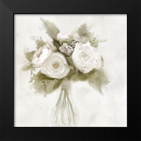 White Peonies Black Modern Wood Framed Art Print by Allen, Kimberly