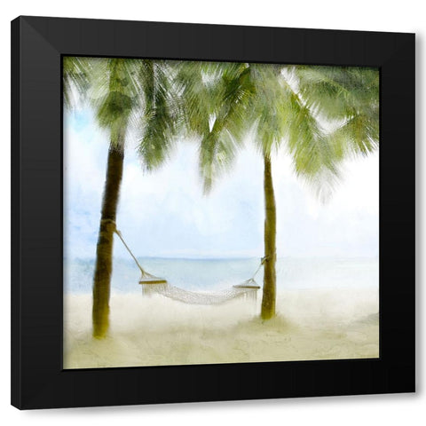 Nap On The Beach Black Modern Wood Framed Art Print by Allen, Kimberly