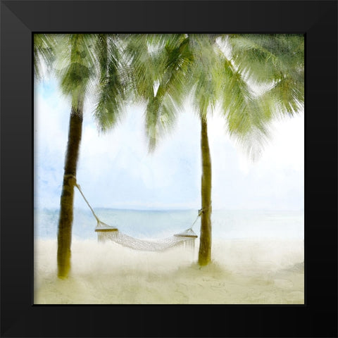 Nap On The Beach Black Modern Wood Framed Art Print by Allen, Kimberly