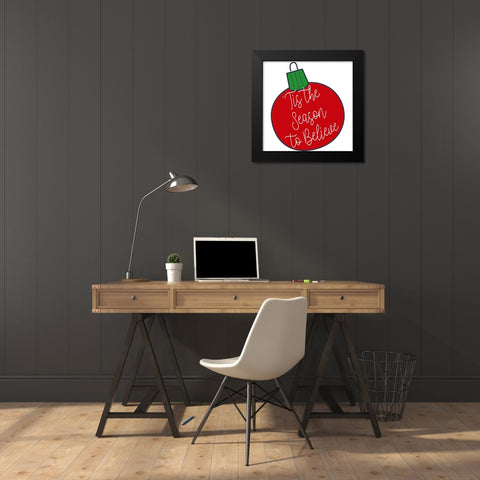 Tis The Season To Believe Black Modern Wood Framed Art Print by Allen, Kimberly