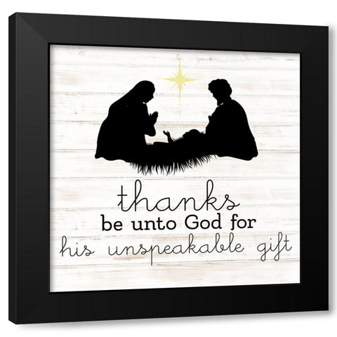 Thanks Be Unto Black Modern Wood Framed Art Print by Allen, Kimberly