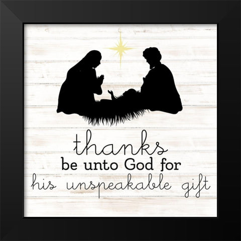 Thanks Be Unto Black Modern Wood Framed Art Print by Allen, Kimberly