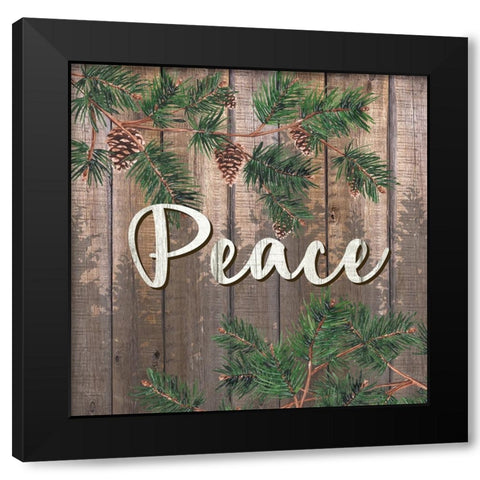 Peace 1 Black Modern Wood Framed Art Print by Allen, Kimberly
