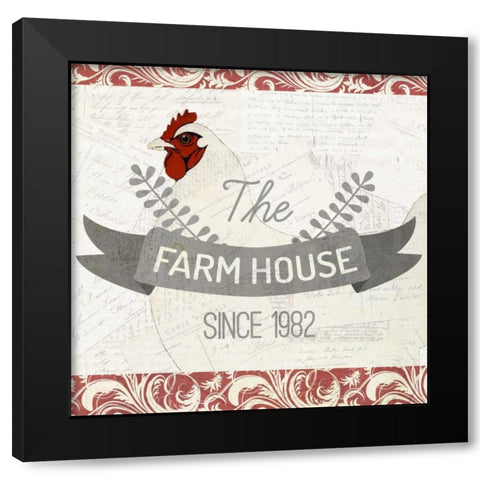 The Farm House Black Modern Wood Framed Art Print by Allen, Kimberly