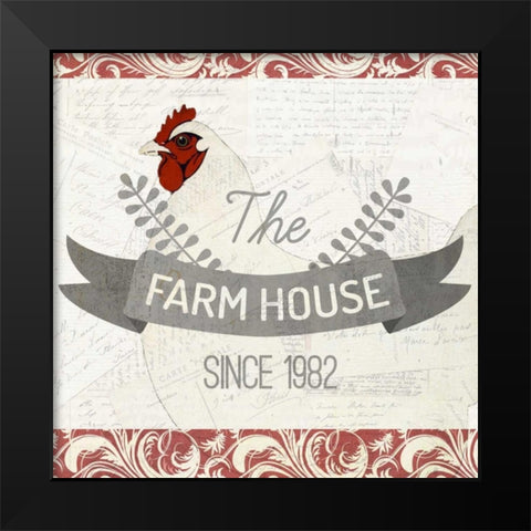 The Farm House Black Modern Wood Framed Art Print by Allen, Kimberly