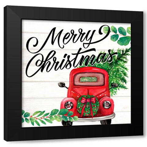 Red Christmas Black Modern Wood Framed Art Print with Double Matting by Allen, Kimberly