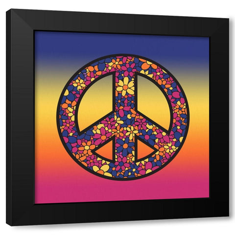 Peace Ombre Black Modern Wood Framed Art Print by Allen, Kimberly