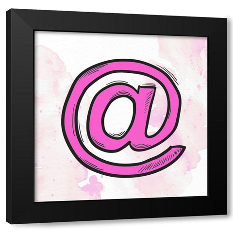 Social Symbol 2 Black Modern Wood Framed Art Print with Double Matting by Allen, Kimberly