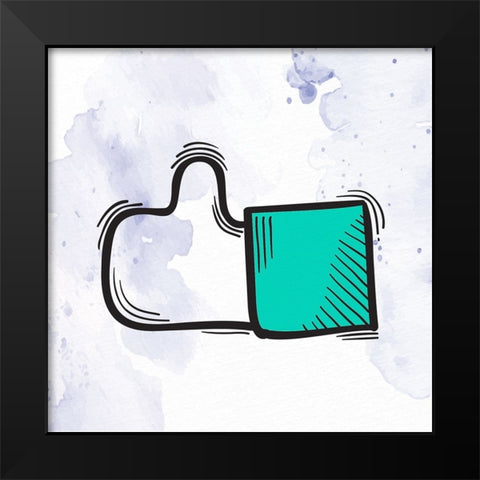 Social Symbol 3 Black Modern Wood Framed Art Print by Allen, Kimberly