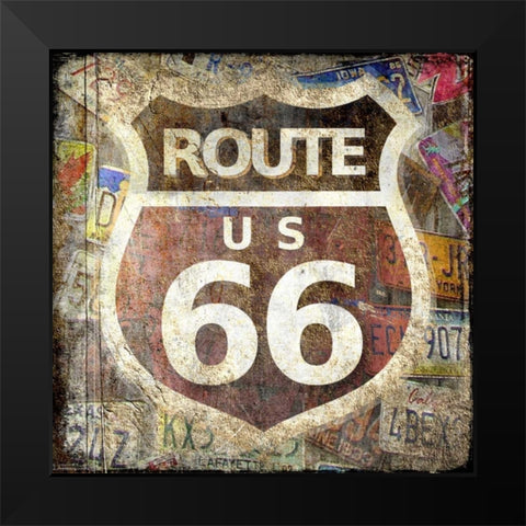 Route 66 Black Modern Wood Framed Art Print by Allen, Kimberly